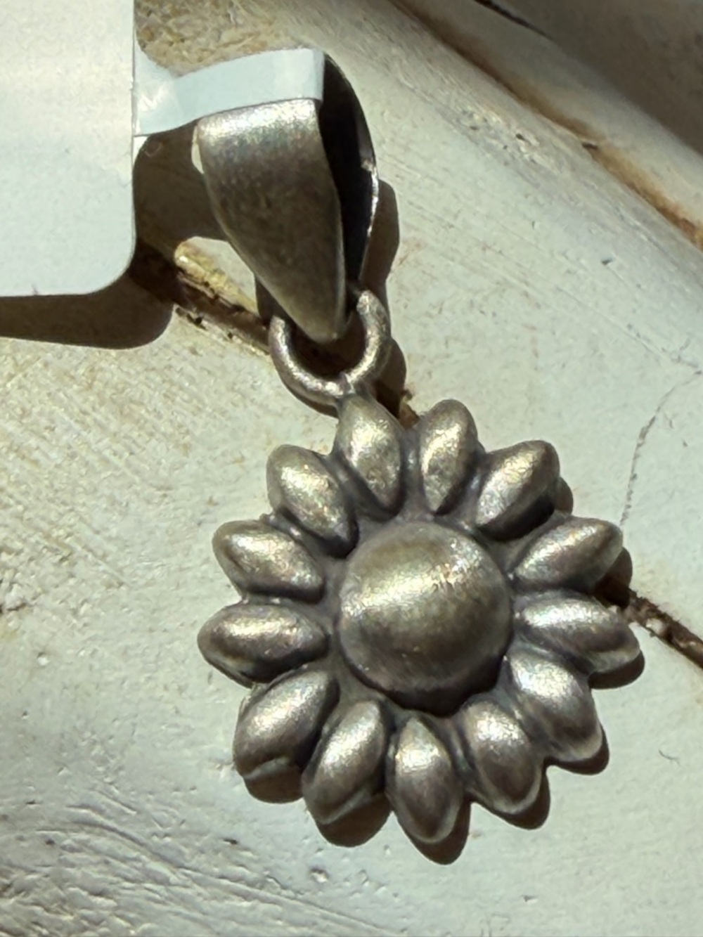 Sunflower Pendant Charm in Sterling Silver - Women's Jewelry